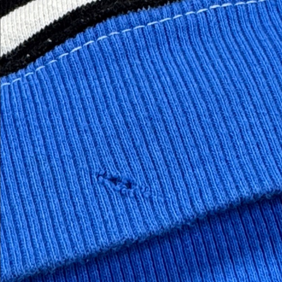 FREE PEOPLE WE THE FREE OVERSIZED STRIPE SWEATSHIRT BLUE CONTRAST CREWNECK - Picture 11 of 11